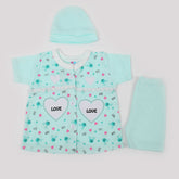 Newborn Girls Half Sleeves Suit - Cyan, Newborn Girls Sets & Suits, Chase Value, Chase Value