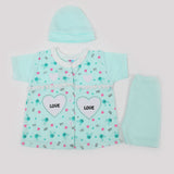 Newborn Girls Half Sleeves Suit - Cyan, Newborn Girls Sets & Suits, Chase Value, Chase Value