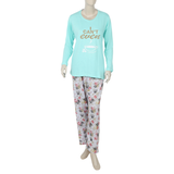 Women's Full Sleeves Night Suit - Cyan, Women Night Suit, Chase Value, Chase Value