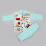 Newborn Boys Full Sleeves Suit - Cyan, Newborn Boys Sets & Suits, Chase Value, Chase Value