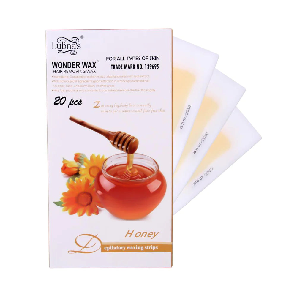 Lubnas Wonder Honey Depilatory Waxing Strips - 20Pcs, Hair Removal, Lubnas, Chase Value