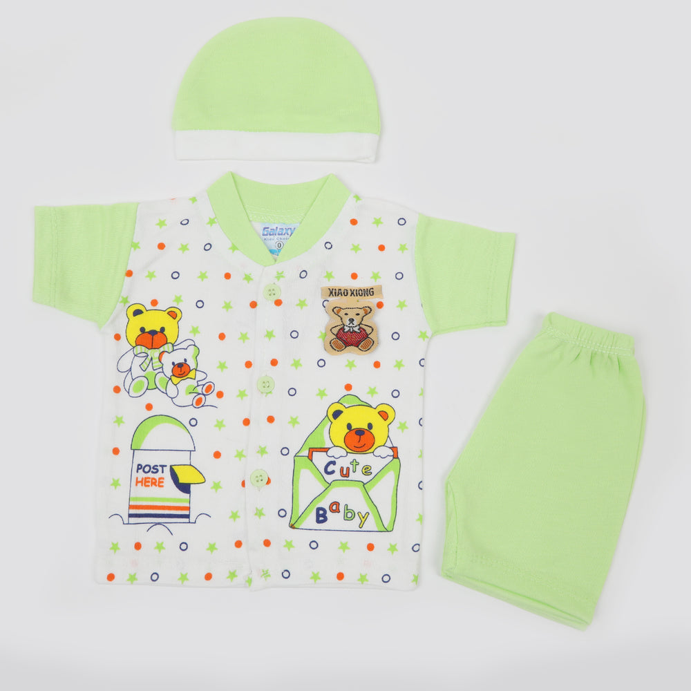 Newborn Boys Half Sleeves Suit - Green, Newborn Boys Sets & Suits, Chase Value, Chase Value