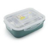 Lunch Box With Spoon - Green, Tiffin Boxes & Bottles, Chase Value, Chase Value