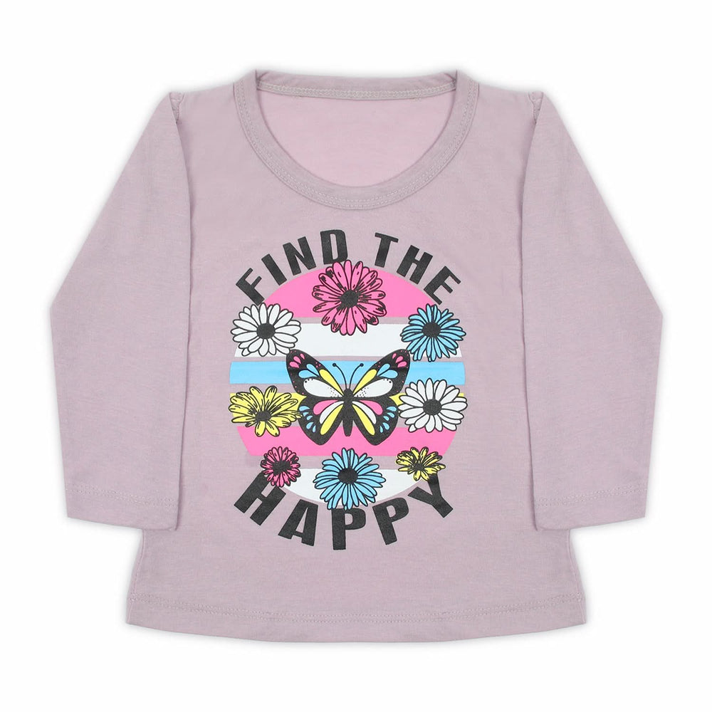 Girls Full Sleeves T-Shirt - Light Purple, Girls T-Shirts, Chase Value, Chase Value