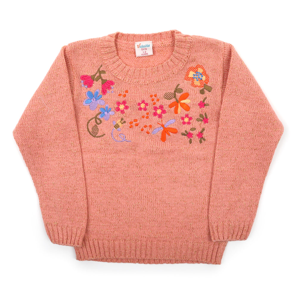 Girls Full Sleeves Sweater - Light Pink, Girls Sweaters, Chase Value, Chase Value