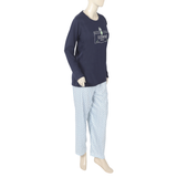 Women's Full Sleeves Night Suit - Navy Blue, Women Night Suit, Chase Value, Chase Value