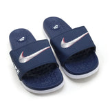 Synthetic Slip On Flat Nike 22 Slider - Navy Blue, Men's Slippers, Chase Value, Chase Value
