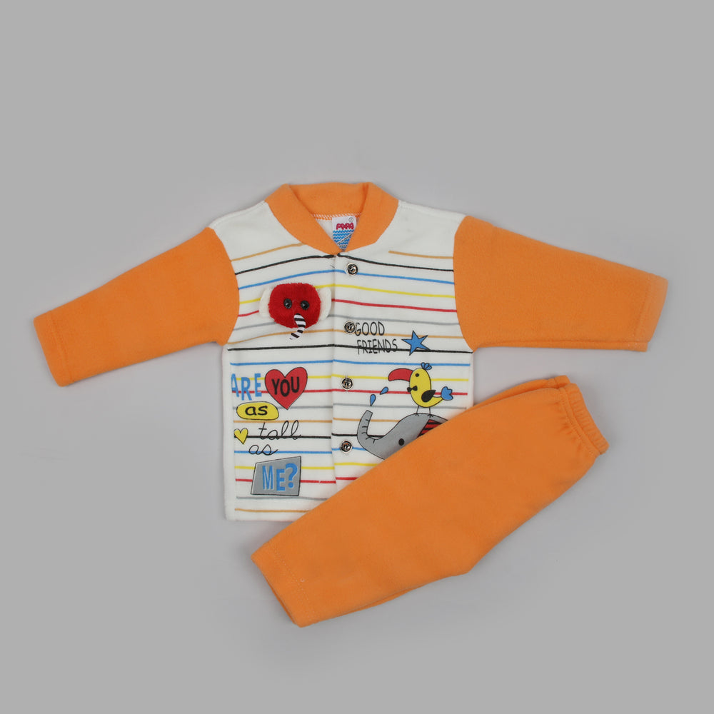 Newborn Boys Full Sleeves Suit - Orange, Newborn Boys Sets & Suits, Chase Value, Chase Value