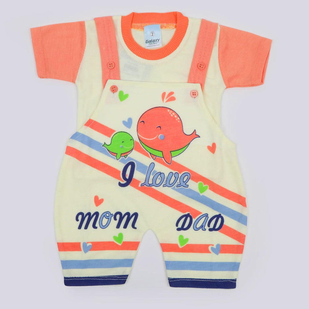 Newborn Boys Half Sleeves Romper - Peach, Newborn Boys Rompers, Chase Value, Chase Value