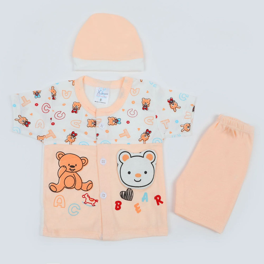 Newborn Boys Half Sleeves Suit - Peach, Newborn Boys Sets & Suits, Chase Value, Chase Value