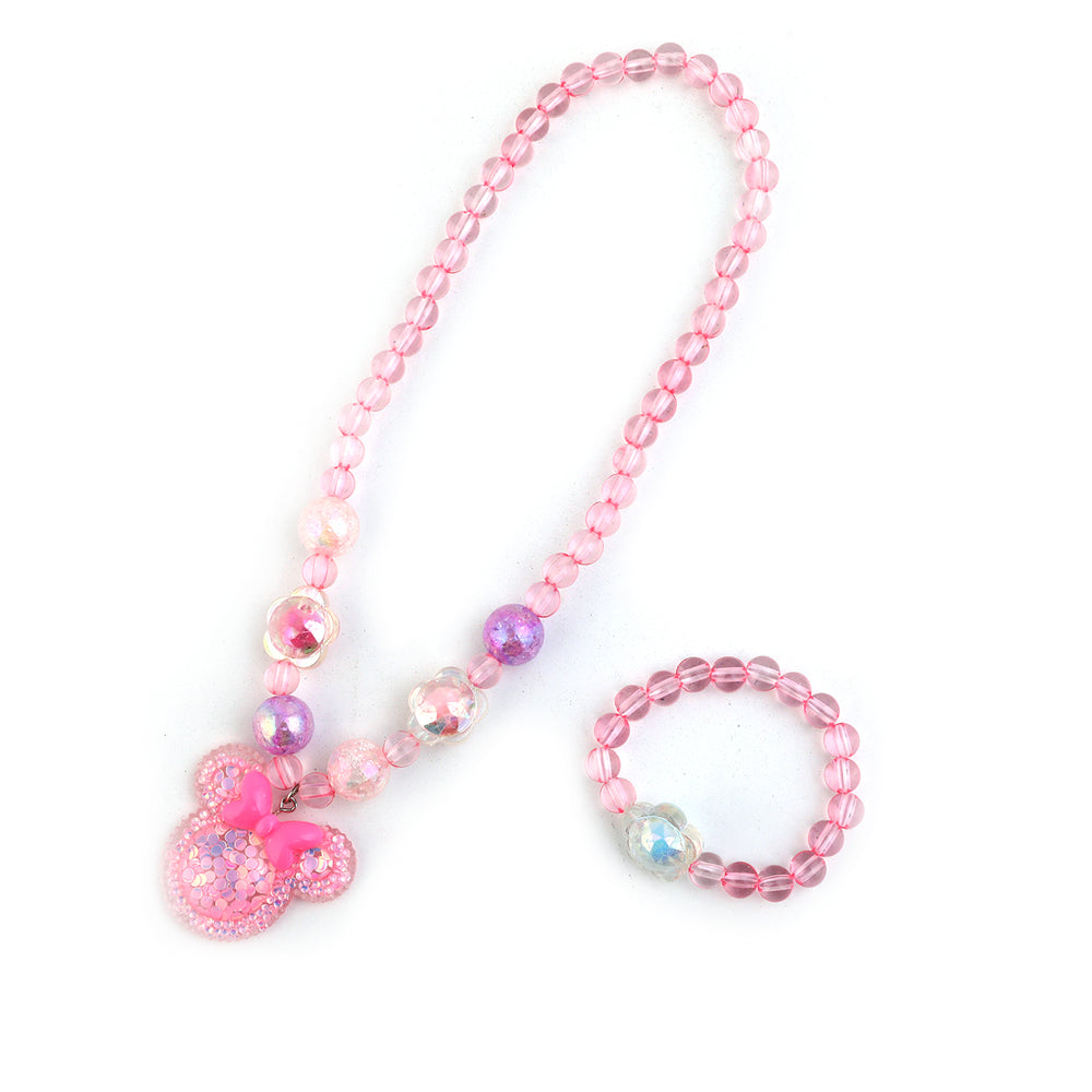 Elegant Beaded Necklace Mala For Girls - Pink, Girls Necklace & Chains, Chase Value, Chase Value
