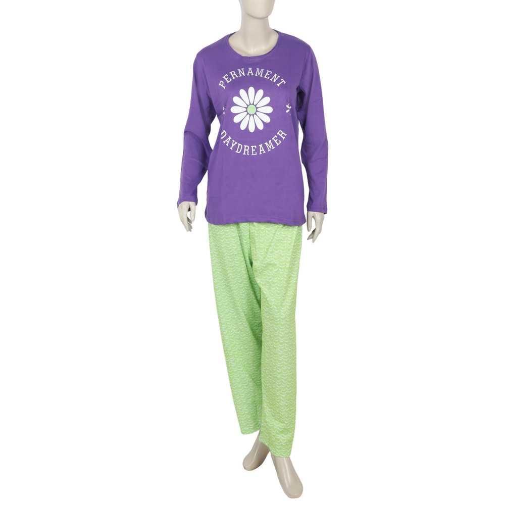 Women's Full Sleeves Night Suit - Purple, Women Night Suit, Chase Value, Chase Value