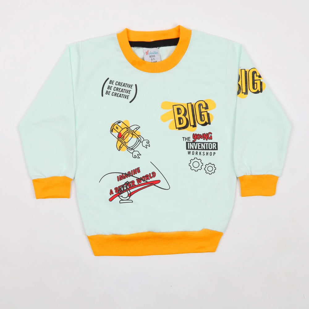 Boys Full Sleeves Round Neck T-Shirt - Sea Green, Boys T-Shirts, Chase Value, Chase Value
