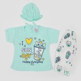 Newborn Girls Half Sleeves Suit - Sea Green, Newborn Girls Sets & Suits, Chase Value, Chase Value