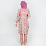 Women's Printed Linen Co-Ord Set - Tea Pink, Women Co-Ord Set, Chase Value, Chase Value