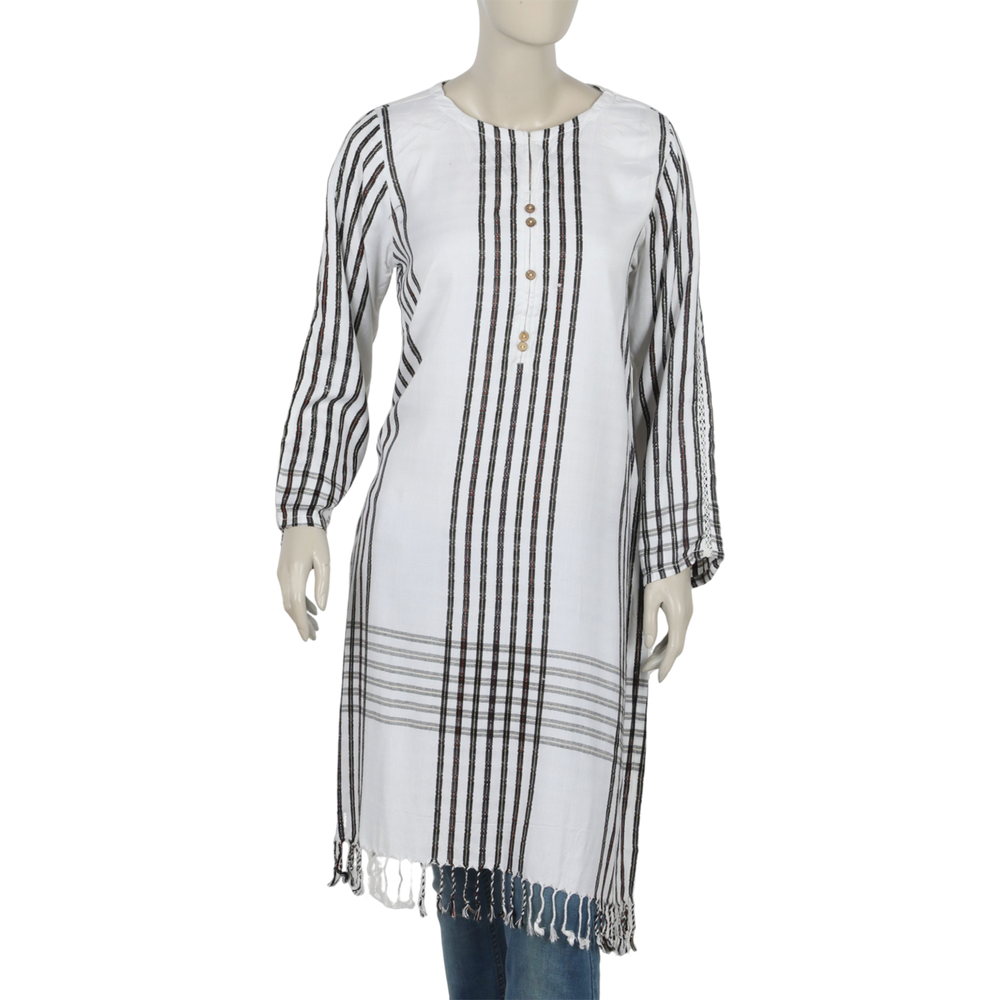 Women's Kurti - White, Women Ready Kurtis, Chase Value, Chase Value