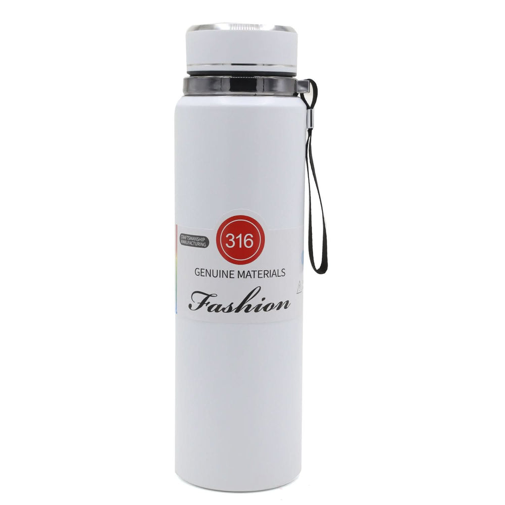 Vacuum Stainless Steel Bottle 500 Ml - White, Tiffin Boxes & Bottles, Chase Value, Chase Value