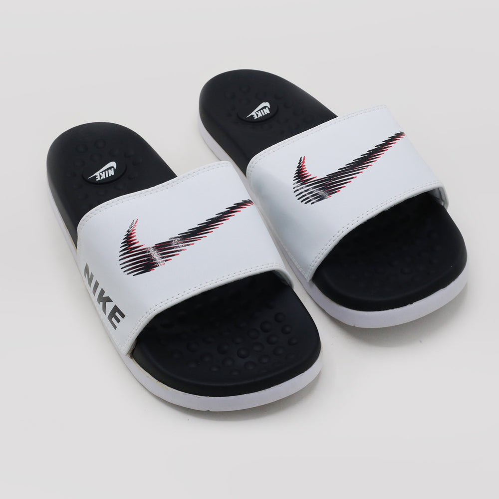 Synthetic Slip On Flat Nike 22 Slider - White, Men's Slippers, Chase Value, Chase Value