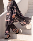 Colors Coco Cambric Printed Suit - 3 Pc by Al-Zohaib