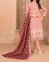 Tawakkal Aabroo Khaddar Printed Embroidered Suit - 3 Pc