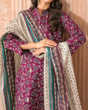 Tawakkal Aabroo Khaddar Printed Embroidered Suit - 3 Pc