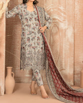 Tawakkal Aabroo Khaddar Printed Embroidered Suit - 3 Pc
