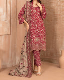 Tawakkal Aabroo Khaddar Printed Embroidered Suit - 3 Pc