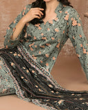Tawakkal Aabroo Khaddar Printed Embroidered Suit - 3 Pc