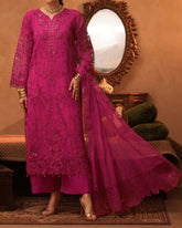 Zarineh Aina Chiffon Luxury Embroidered Suit - 3 Pc