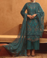 Zarineh Aina Chiffon Luxury Embroidered Suit - 3 Pc