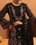 Zarineh Aina Chiffon Luxury Embroidered Suit - 3 Pc
