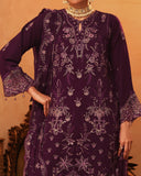 Zarineh Aina Chiffon Luxury Embroidered Suit - 3 Pc