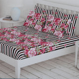 Percale Finish Fitted Sheet with 2 Pillow - Multi Color, Double Size Bed Sheet, Chase Value, Chase Value