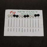 Scarf Pin Card Pack Of 12 - Black & White, Women Scarf Pins & Brooches, Chase Value, Chase Value