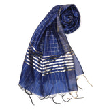 Women's Yarn Dyed Lichi Dupatta - Blue, Women Dupatta, Chase Value, Chase Value