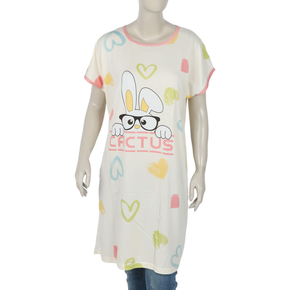 Women's Nighty T-Shirt - Fawn, Women Night Suit, Chase Value, Chase Value