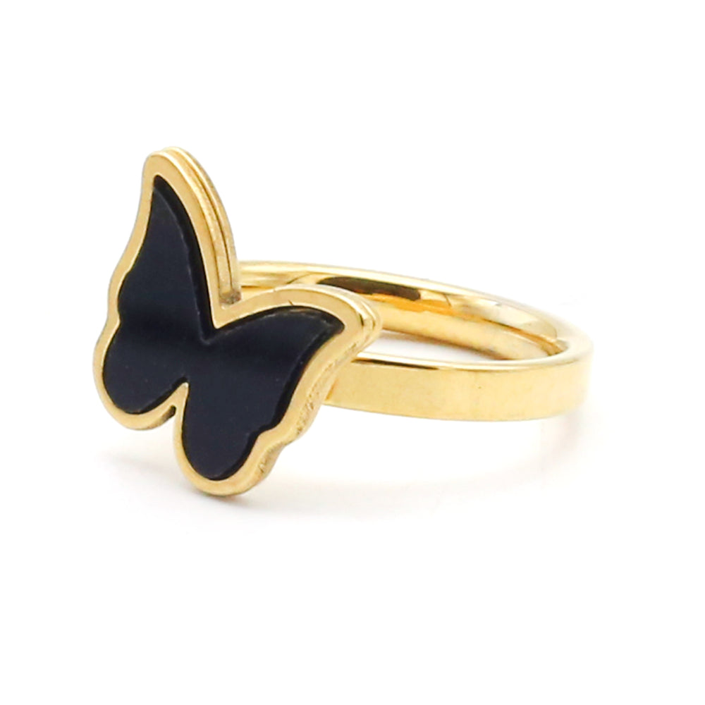 Stainless Steel Black Ring For Men - Golden, Women Finger Rings, Chase Value, Chase Value