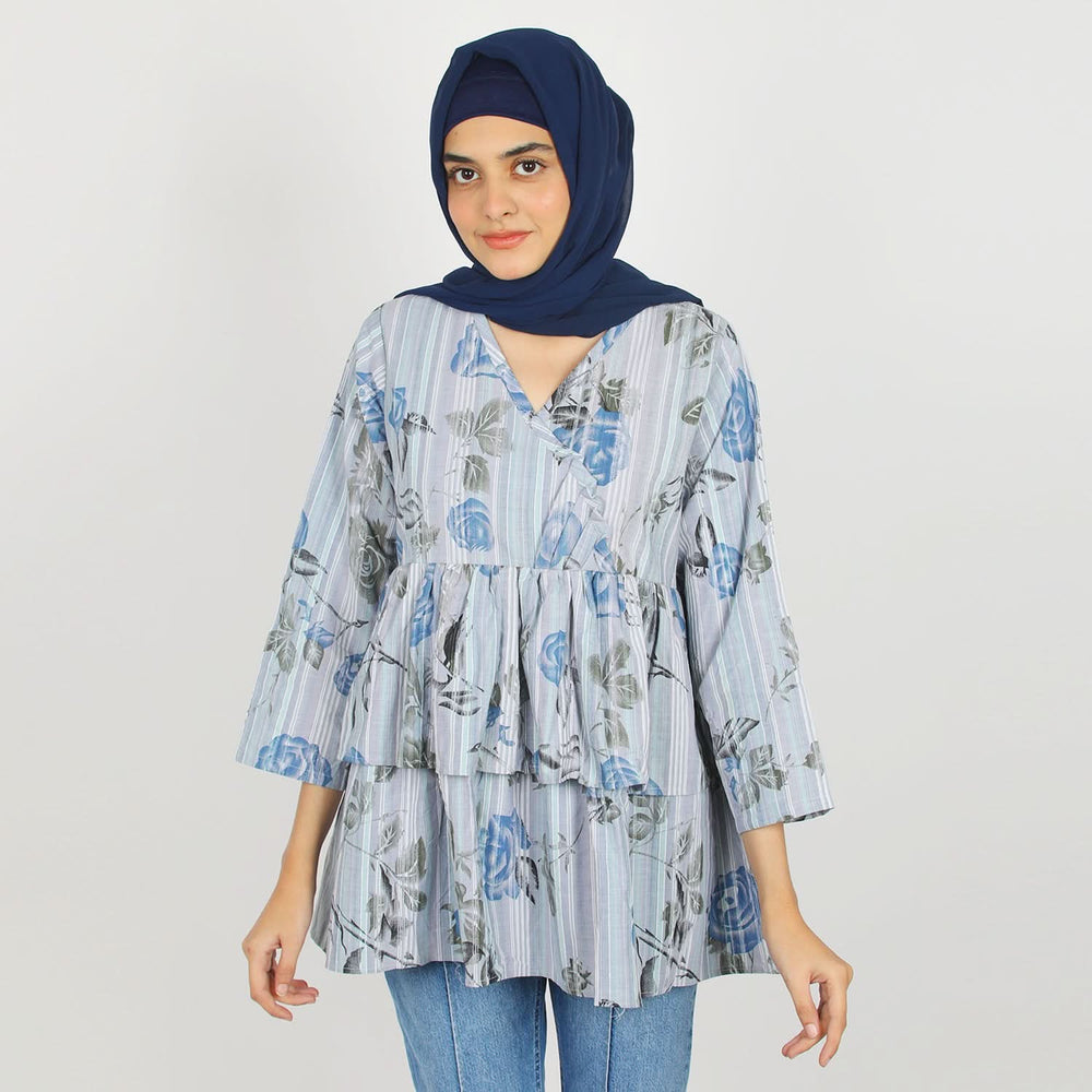 Women's printed Western Top - Grey, Women T-Shirts & Tops, Chase Value, Chase Value