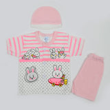 Newborn Girls Half Sleeves Suit - Pink, Newborn Girls Sets & Suits, Chase Value, Chase Value