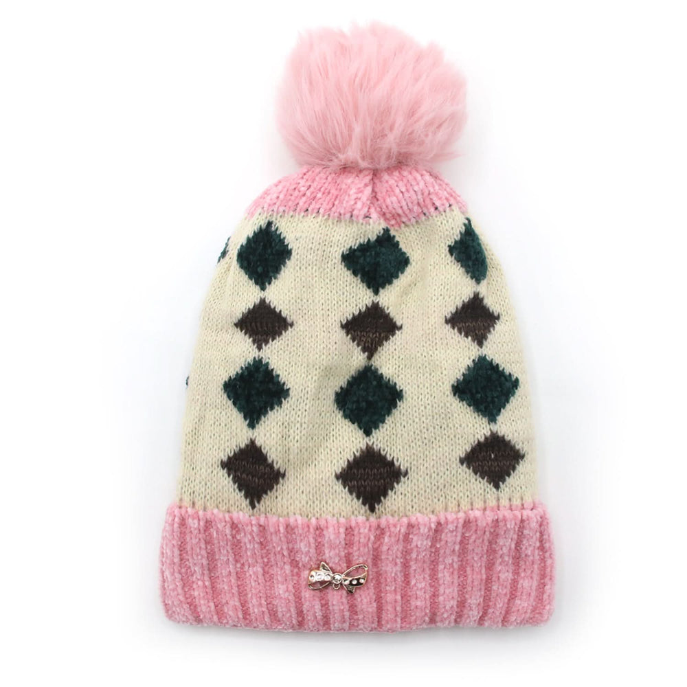 Women's Woolen Cap - Pink, Women's Cap & Other Accessories, Chase Value, Chase Value