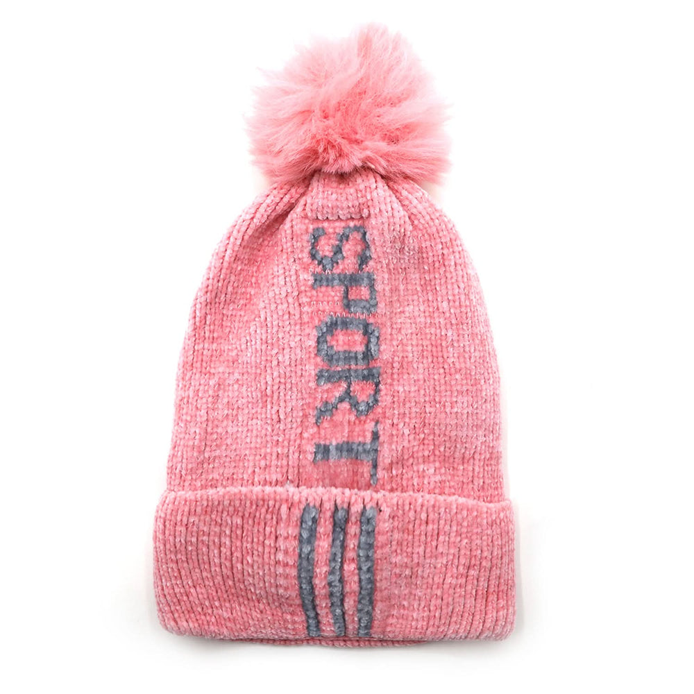 Women's Woolen Cap - Pink, Women's Cap & Other Accessories, Chase Value, Chase Value