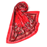 Women's Silk Scarf - Red, Women Scarf Pins & Brooches, Chase Value, Chase Value