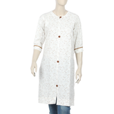 Women's Printed Kurti - White, Women Ready Kurtis, Chase Value, Chase Value
