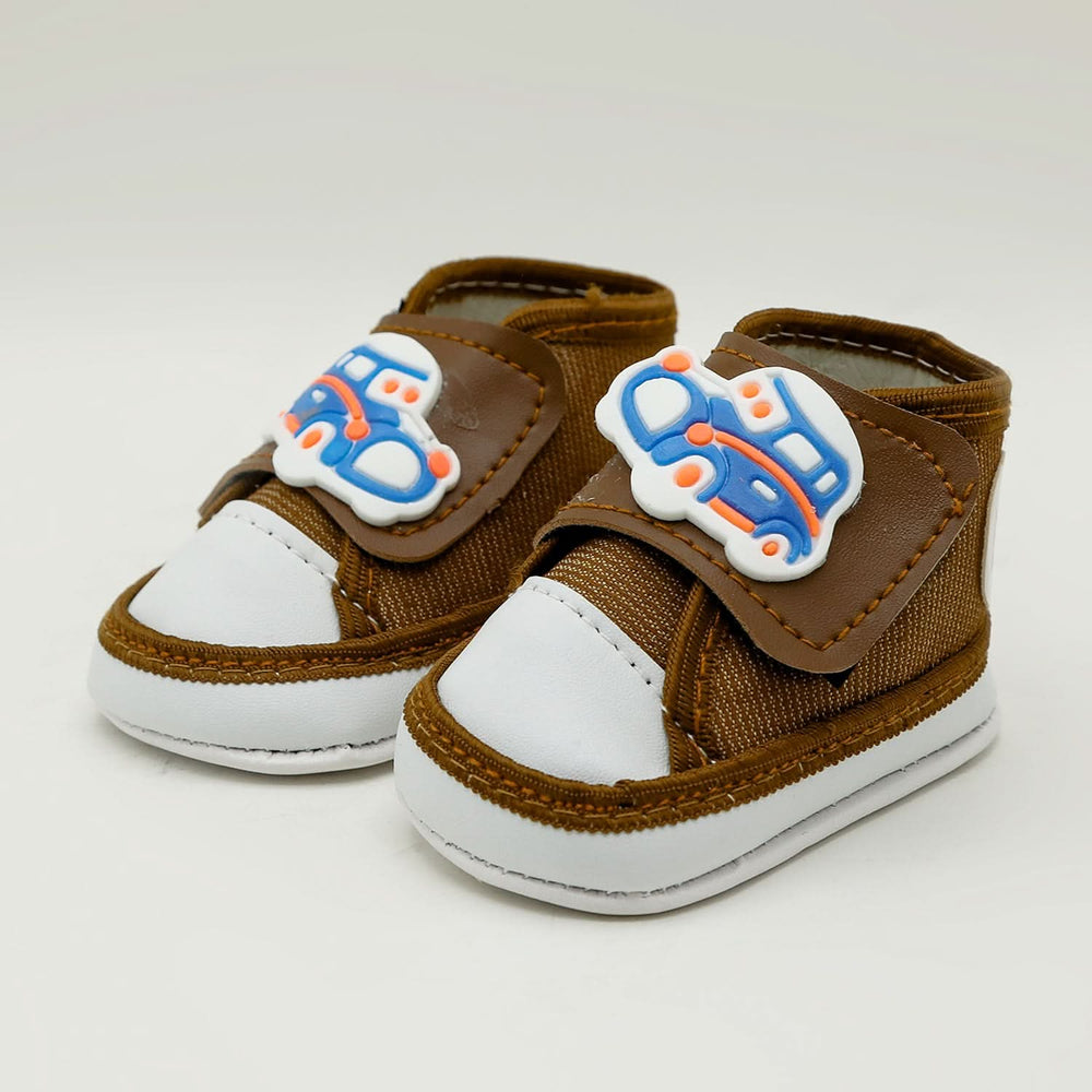 Newborn Boys Long Fancy Shoes - Dark Brown, Newborn Caps, Shoes & Socks, Chase Value, Chase Value