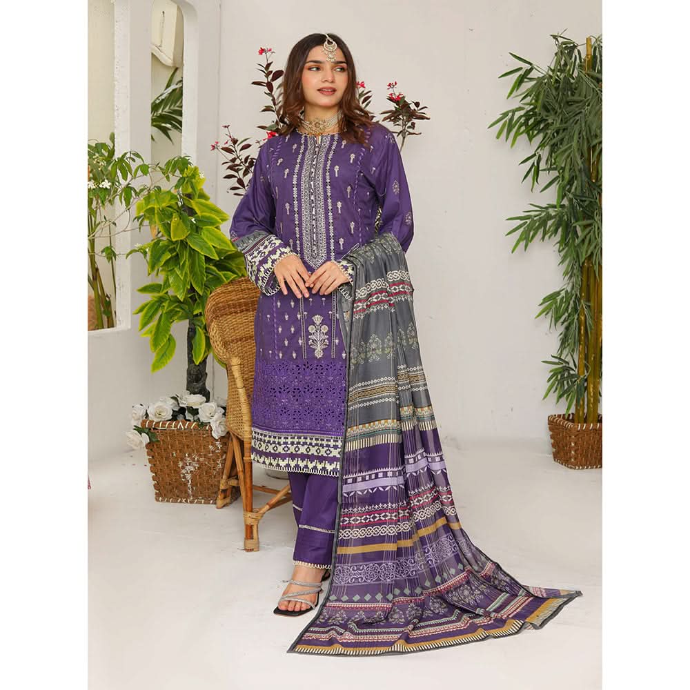 Bakht Lawn Digital Printed Embroidered Chicken Kari 3Pcs Unstitched Suit - RAY-8040, Women, 3Pcs Shalwar Suit, Rana Arts, Chase Value