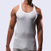 Bigben Rib Sando Vest - White, Men's Vest, Bigben, Chase Value