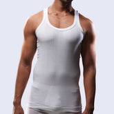 Bigben Rib Sando Vest - White, Men's Vest, Bigben, Chase Value