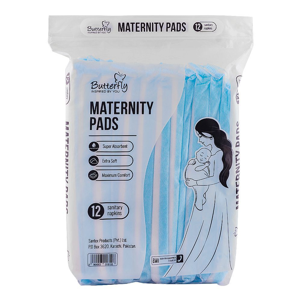 Butterfly Maternity Pads Sanitary Napkins, 12-Pack, Sanitory Napkins, Butterfly, Chase Value