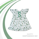 Girls Printed Azadi Frock - White, Girls Frocks, Valuable, Chase Value