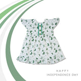 Girls Printed Azadi Frock - White, Girls Frocks, Valuable, Chase Value